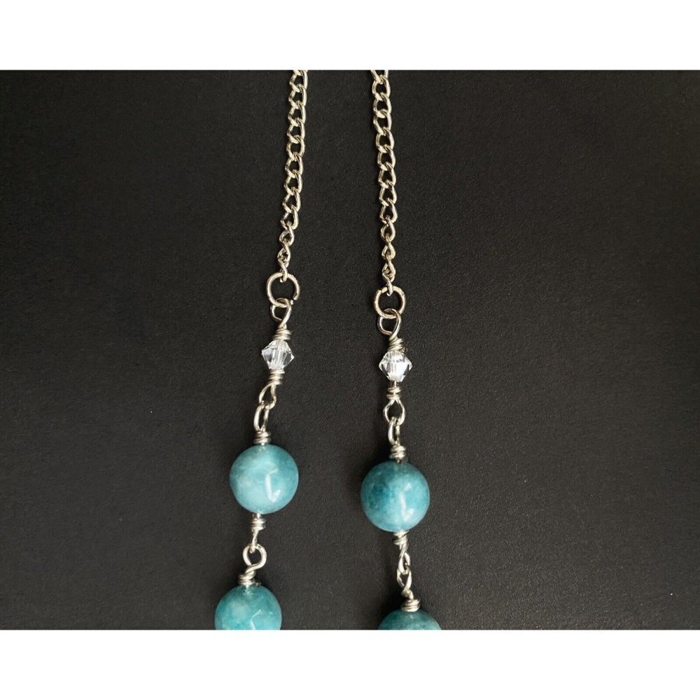 Necklace Set of 2 - Skull Pendant Blue and white beaded necklace 20” - Picture 7 of 8